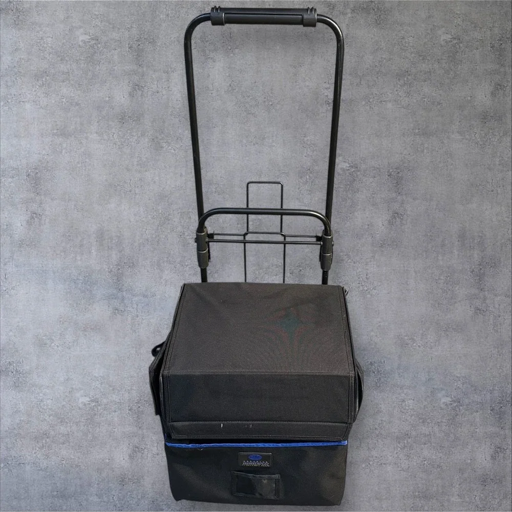 Creative Memories Rolling Tote Bag w/ Collapsible‎ Cart Black Vintage Scrapbook